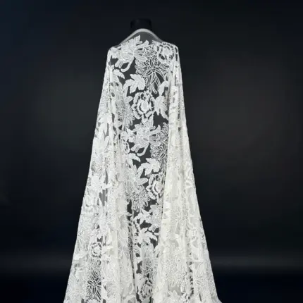 Off White Radiant Dream blue Tulle with Embroidery and Subtle Sequins