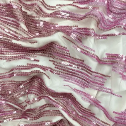Blossom Tulle with striped Embroidery