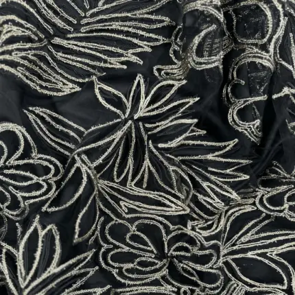 Off White Harmony Tulle with floral embroidery